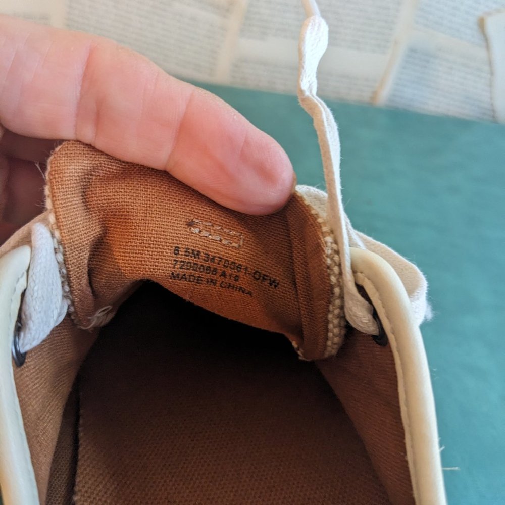 Frye Gia Canvas Low Lace Up Off White Jute Neutral Boho Size 6.5 - Picture 8 of 8